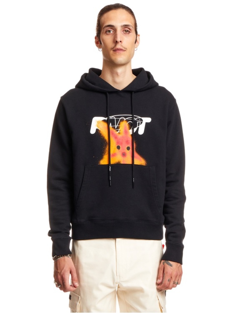 OFF-WHITE PIVOT FISH HOODIE - BLACK